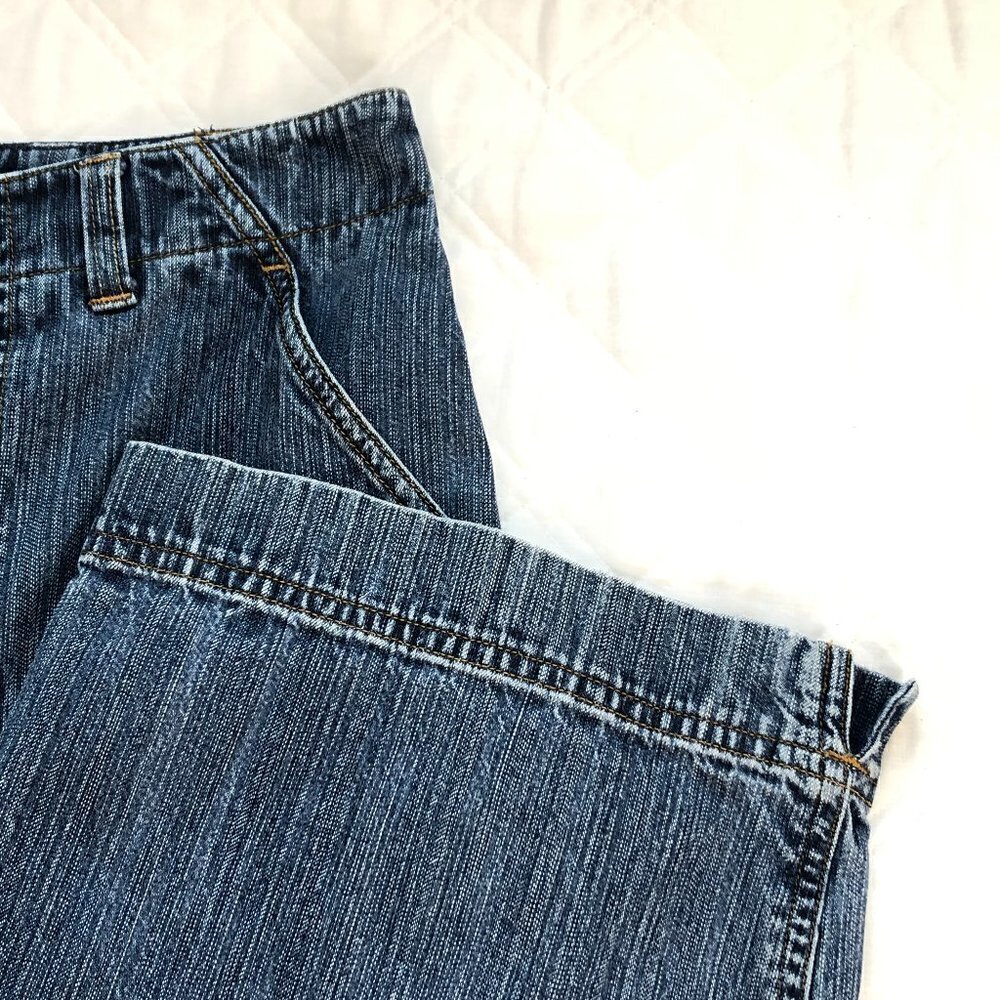 Jones Sport Capri Jeans High Rise Wide Leg Side Pockets Medium Wash Size 10 - Picture 5 of 8
